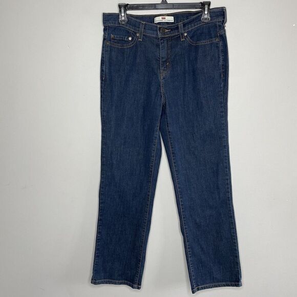 LEVIS Jeans Womens 31 Perfectly Slimming 512 Straight-Leg Denim Blue Stretch - Picture 1 of 8
